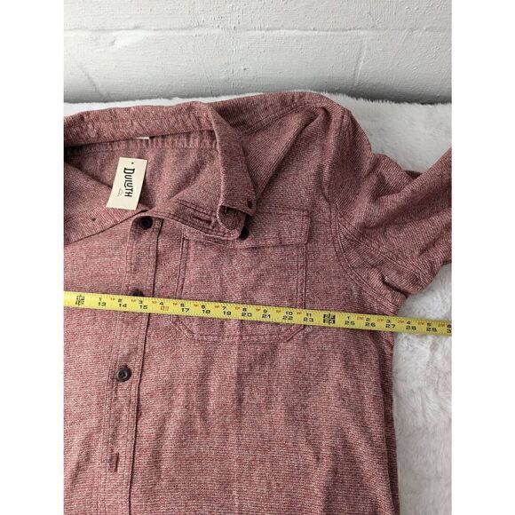 Duluth Trading Company Relaxed Fit Heather Red Flannel Button up Shirt Men's Siz - Picture 5 of 9